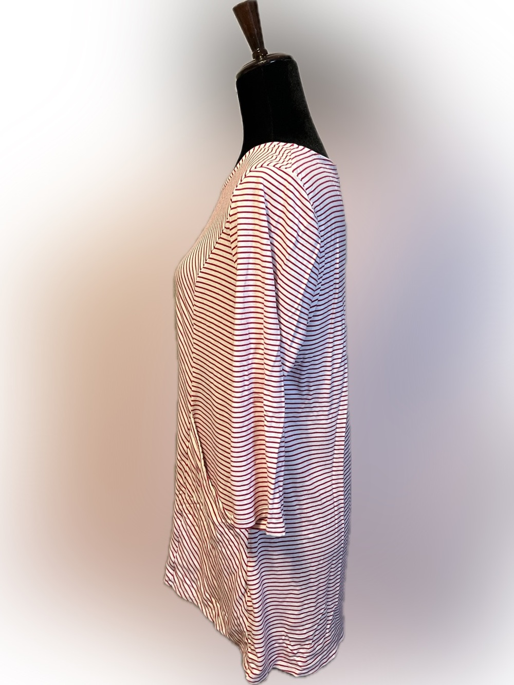 Chico’s Striped Asymmetrical 3/4 Sleeve Pocket Tunic size M - Picture 5 of 13